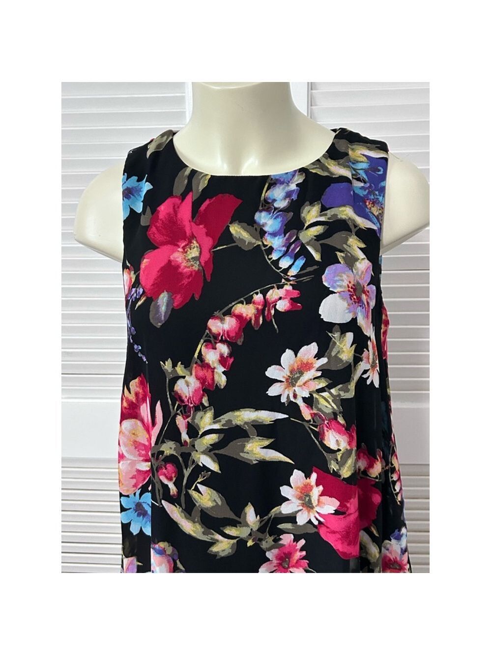 SL Fashions New York Dress Size 10 Black Floral - Picture 2 of 13